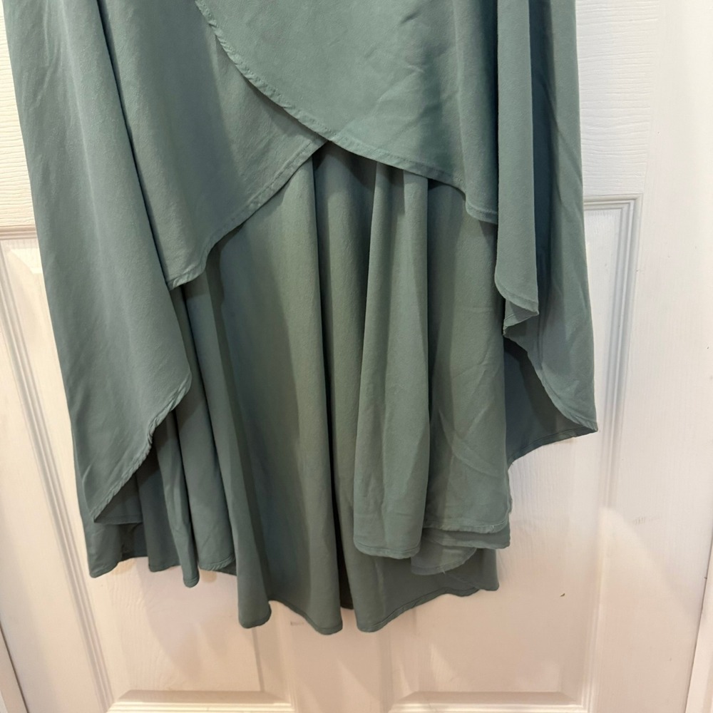 O'Neill Ambrosio Tulip Hem Skirt Women's Small Balsam Green Sage High Low Maxi - Picture 3 of 12
